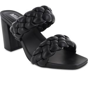 NWT MIA Brand Maine Black Braided Sandals-Size 7